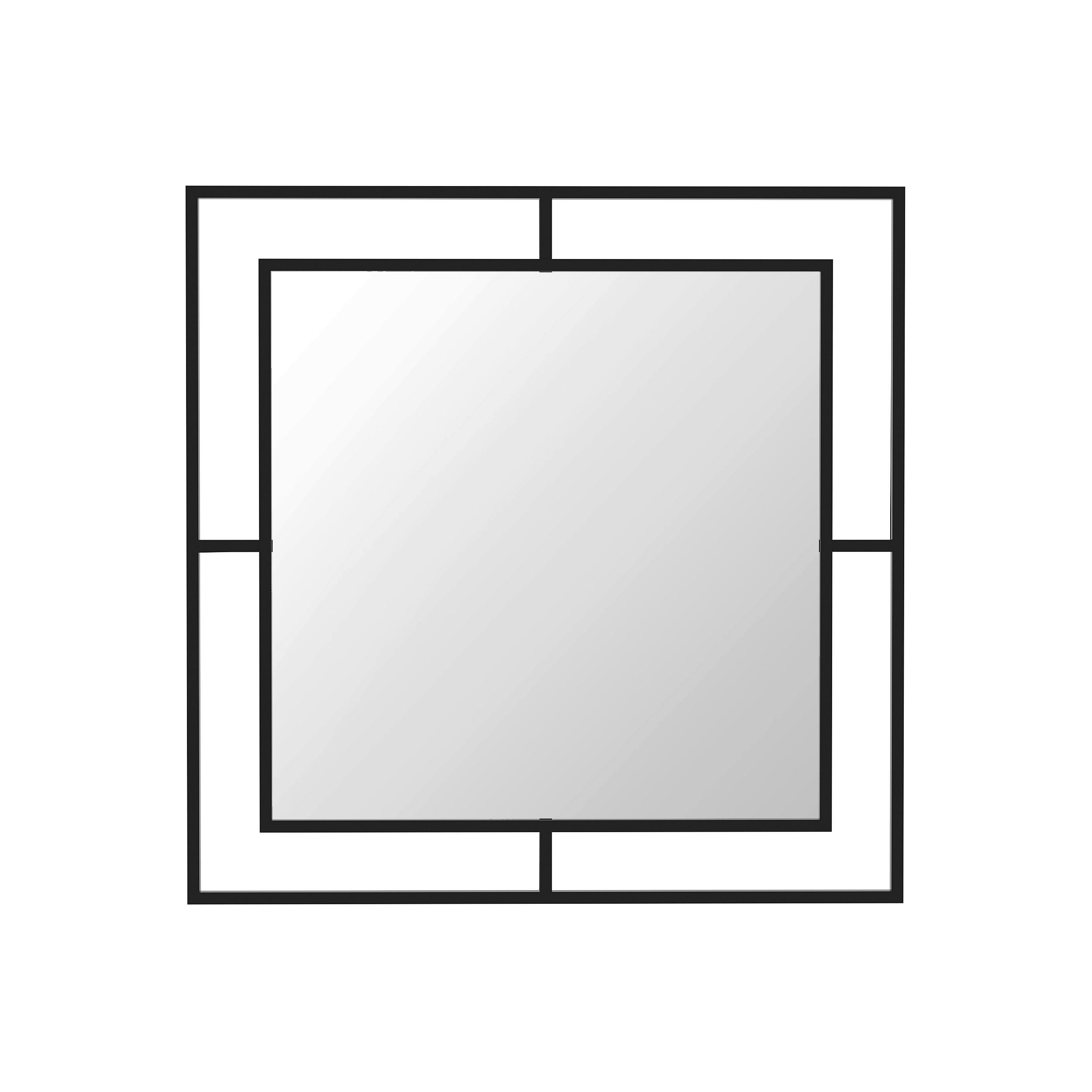 SPIEGEL 58/58/2 cm  - Schwarz, Design, Metall (58/58/2cm) - Livetastic