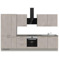 KÜCHENLEERBLOCK 330 cm   in Grau, Schieferfarben, Hellgrau  - Schieferfarben/Edelstahlfarben, MODERN, Holzwerkstoff/Metall (330cm) - Nobilia