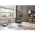 RELAXSESSEL in Leder Grau  - Edelstahlfarben/Grau, Design, Leder/Metall (70/124/85cm) - Cantus