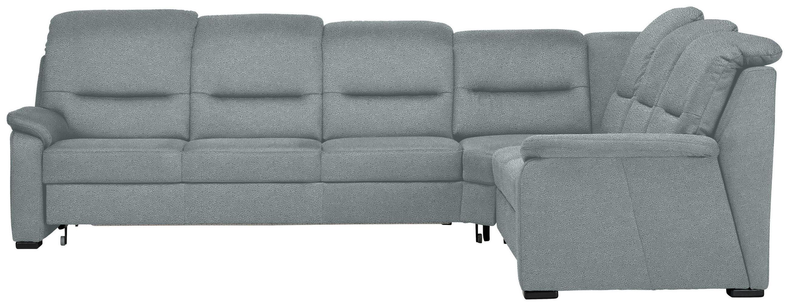 ECKSOFA in Mikrofaser Hellblau  303/245 cm  - Schwarz/Hellblau, KONVENTIONELL, Holz/Textil (303/245cm) - Beldomo Comfort