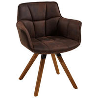 ARMLEHNSTUHL  in Mikrofaser  - Eichefarben/Dunkelbraun, Design, Holz/Textil (67/85/60cm) - Musterring