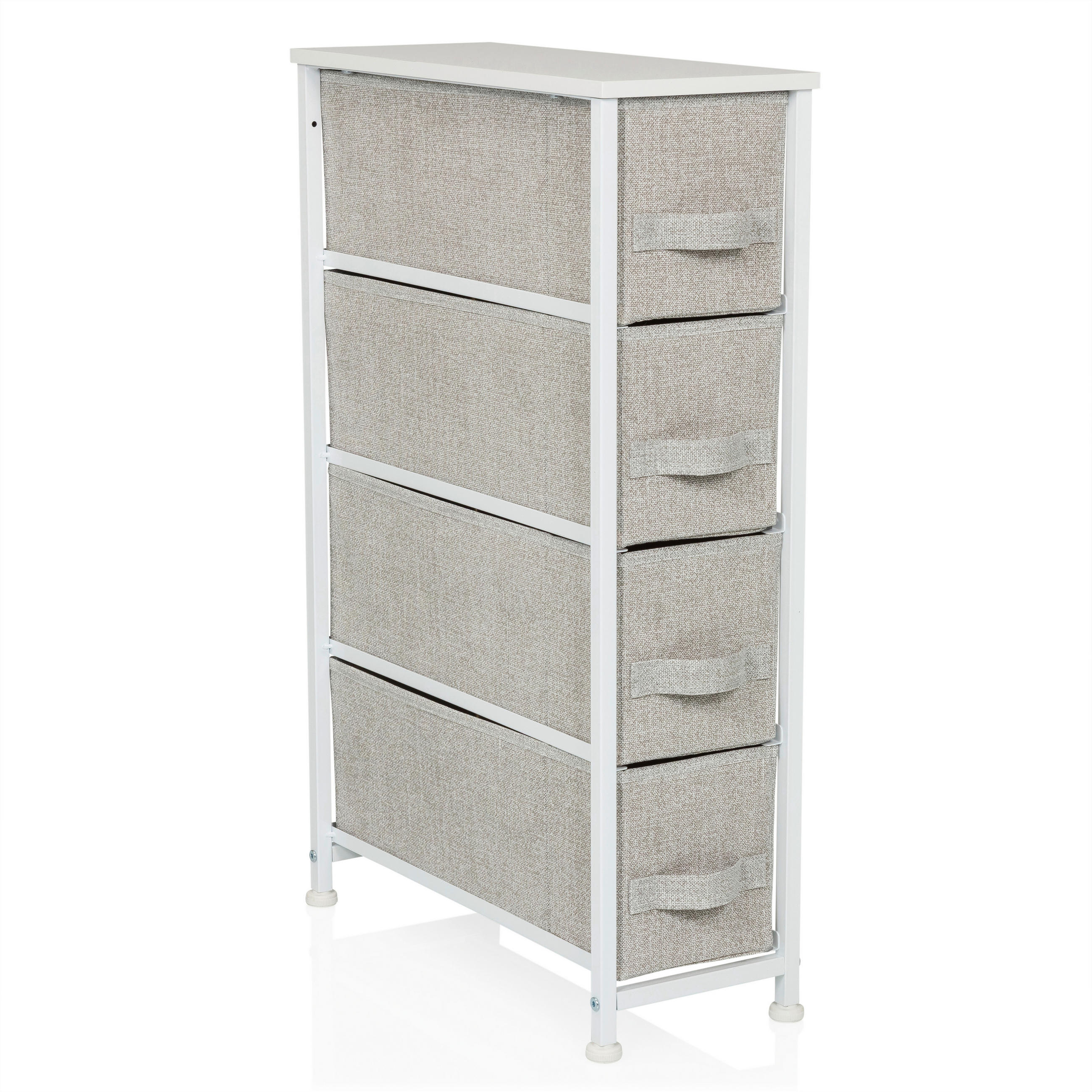 KOMMODE  in 20/76/48 cm  - Weiß/Grau, MODERN, Kunststoff/Textil (20/76/48cm) - MID.YOU