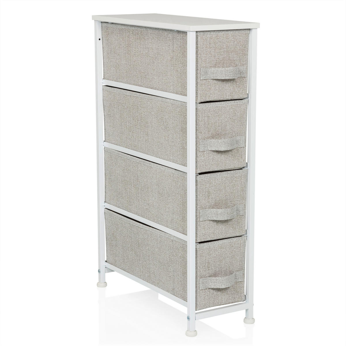KOMMODE  in 20/76/48 cm  - Weiß/Grau, MODERN, Kunststoff/Textil (20/76/48cm) - MID.YOU