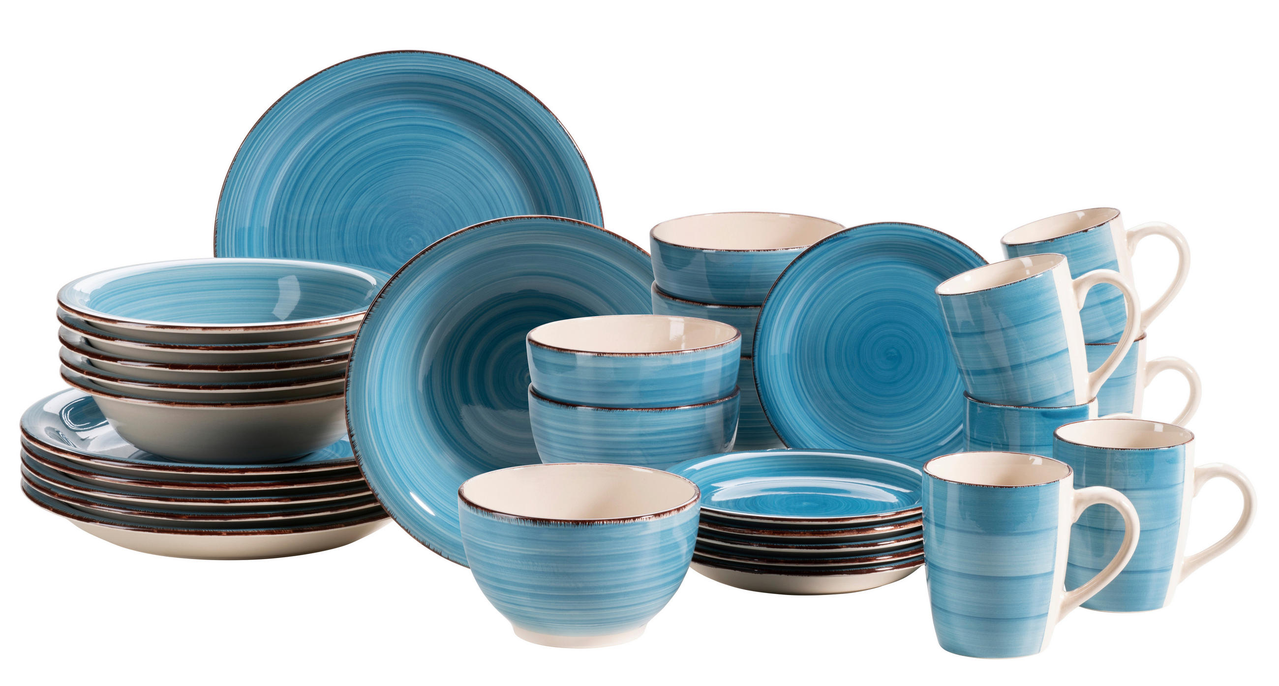 KOMBISERVICE Dunkelblau 30-teilig Lumaca  - Dunkelblau, Basics, Keramik (60/32/32cm) - Mäser