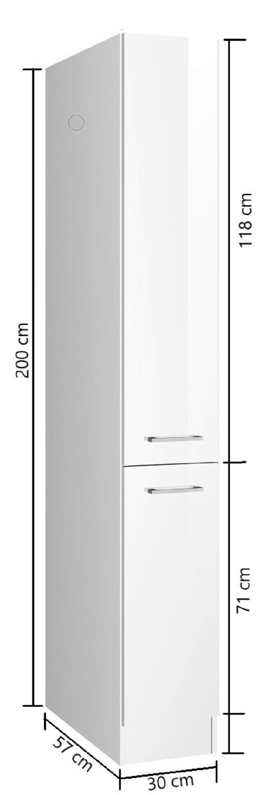 APOTHEKERSCHRANK 30/200/60 cm  in Graphitfarben  - Silberfarben/Graphitfarben, MODERN, Holzwerkstoff/Metall (30/200/60cm) - Held