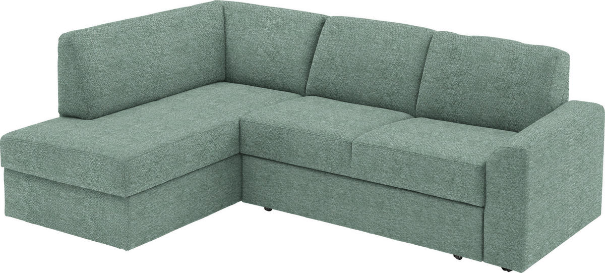 ECKSOFA in Webstoff Türkis  - Türkis/Schwarz, Konventionell, Kunststoff/Textil (165/224cm) - Xora