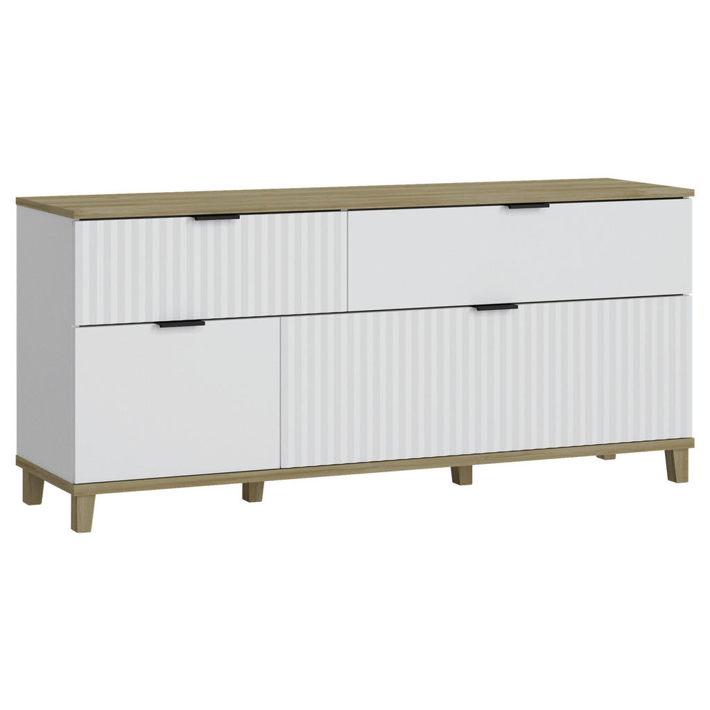 Tv-element Plissee Alpin Weiß B: 144,8 Cm