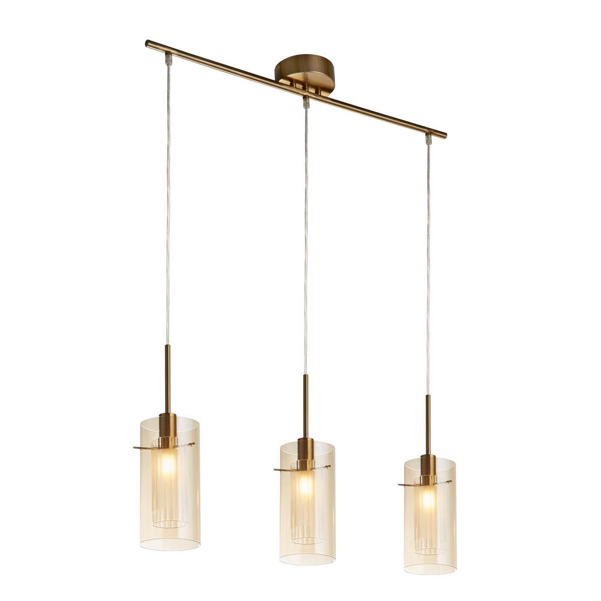 HÄNGLAMPA Duo 40/13/71 cm  - mässingsfärgad, Modern, metall/glas (40/13/71cm)