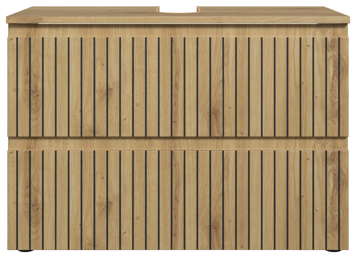 WASCHBECKENUNTERSCHRANK 80/57/36 cm  - Schwarz/Eiche Artisan, Modern, Holzwerkstoff/Kunststoff (80/57/36cm) - MID.YOU