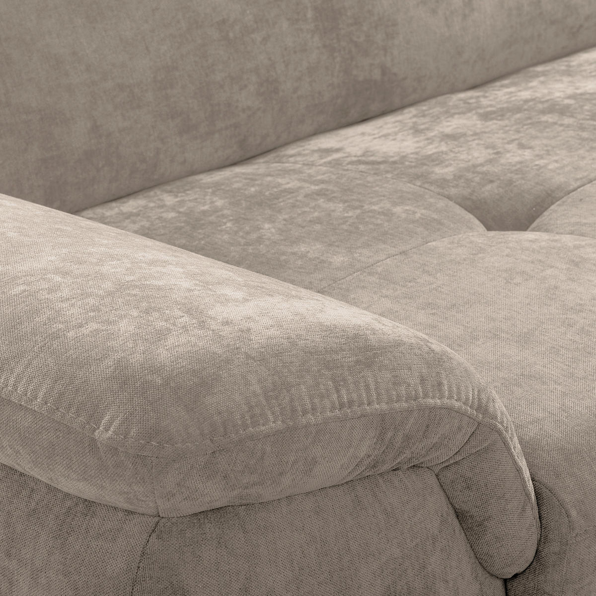 ECKSOFA  Webstoff Taupe  - Taupe/Schwarz, Design, Textil/Metall (268/195cm) - Livetastic