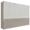 KLEIDERSCHRANK in Grau, Weiss  - Chromfarben/Weiss, Design, Glas/Holzwerkstoff (300/216/58cm) - Novel