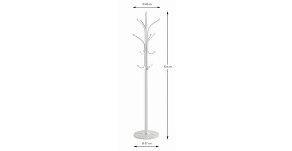 KLEIDERSTÄNDER in Weiß 40/177/40 cm   - Weiß, Design, Stein/Metall (40/177/40cm) - Carryhome
