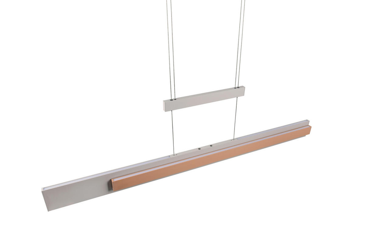 LED-PENDELLEUCHTE Rivera 190,5/174/6 cm   - Aprikose/Grau, Design, Metall (190,5/174/6cm) - Musterring