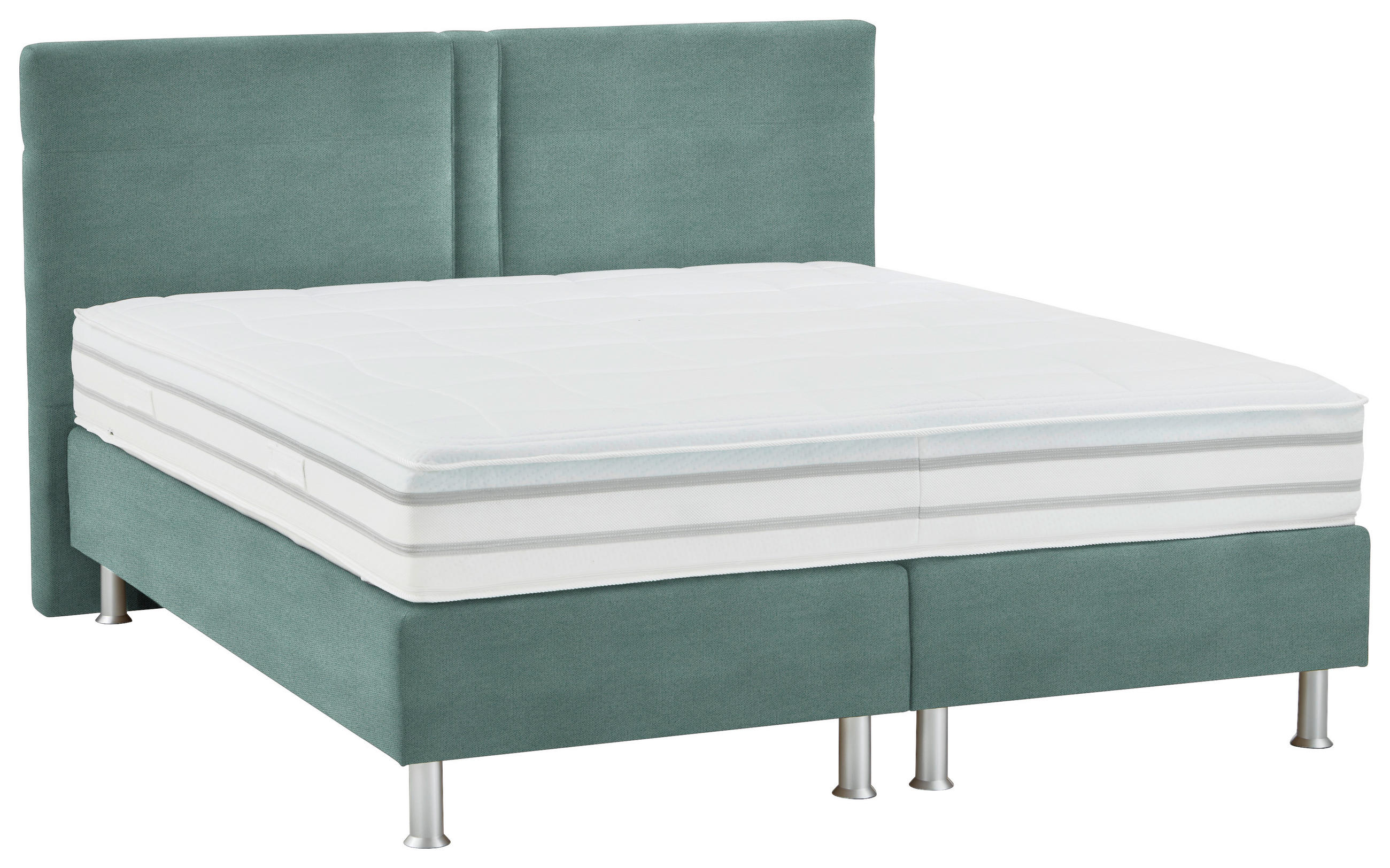 BOXSPRINGBETT 160/200 cm  in Mintgrün  - Alufarben/Mintgrün, Design, Kunststoff/Textil (160/200cm) - Beldomo - Sleep