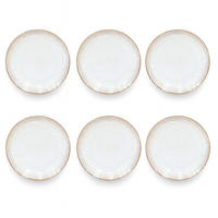 SPEISETELLERSET Goldfarben, Weiß Hochglanz TAORMINA  - Weiß Hochglanz/Goldfarben, Basics, Keramik - Costa Nova