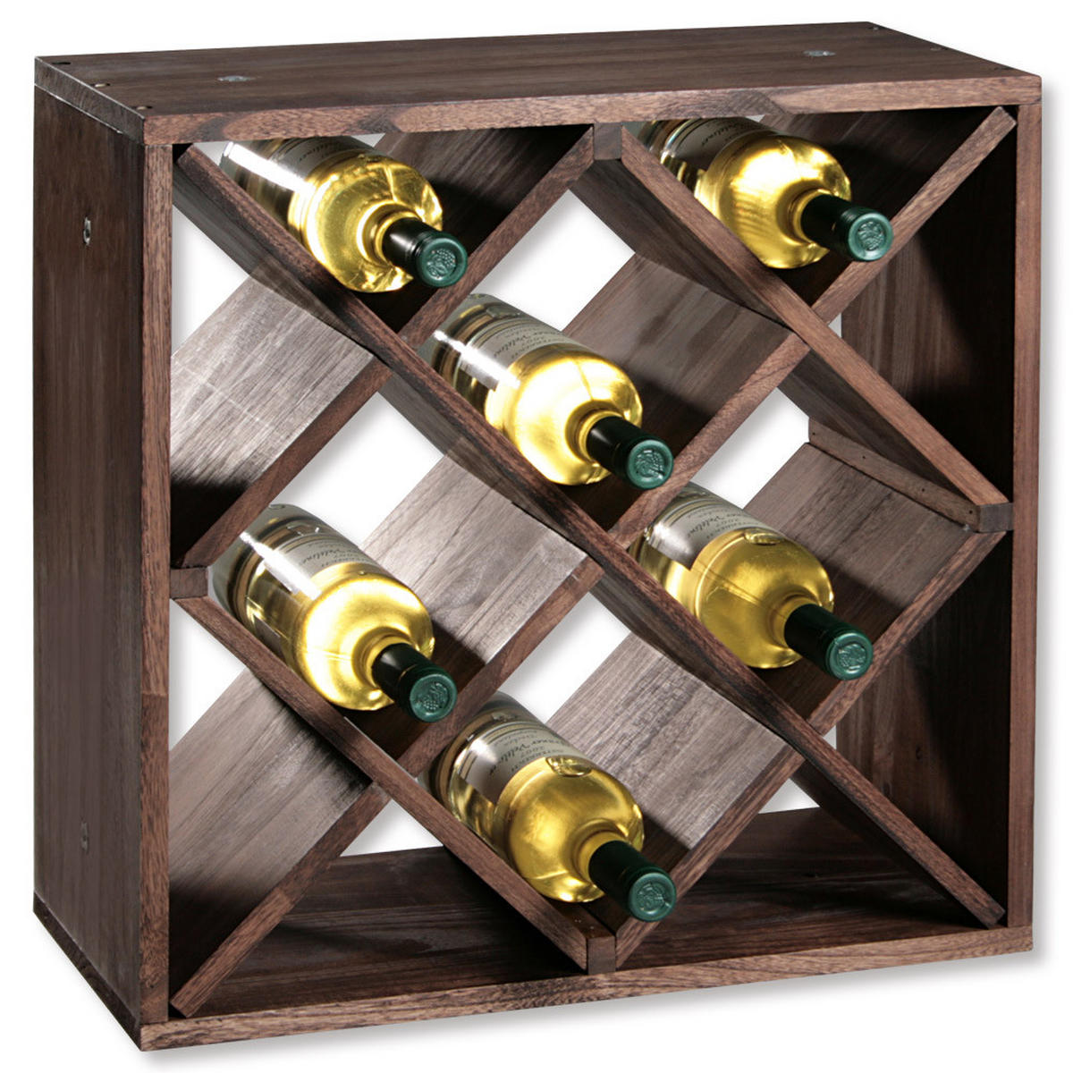 WEINREGAL 50/25/50 cm  - Braun, MODERN, Holz (50/25/50cm) - Kesper