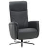 RELAXSESSEL Echtleder Relaxfunktion, Kopfteilverstellung    - Chromfarben/Anthrazit, Design, Leder/Metall (71/110/83cm) - Beldomo Speed