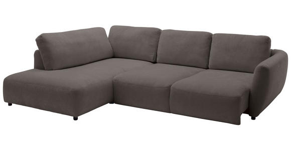 ECKSOFA  in Chenille Dunkelbraun  224/307 cm  - Dunkelbraun/Schwarz, KONVENTIONELL, Kunststoff/Textil (224/307cm) - Hom`in