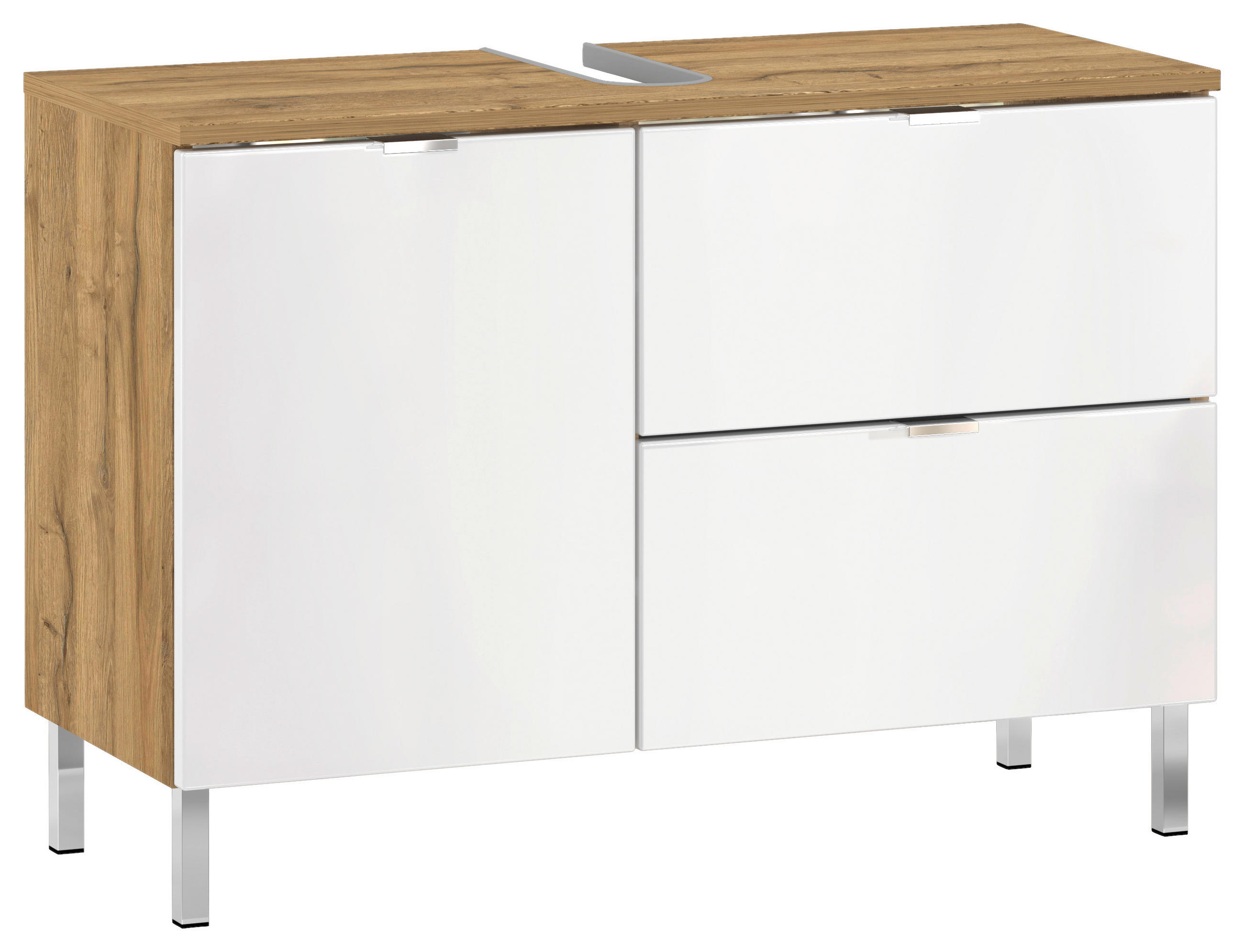 Germania Waschbeckenunterschrank Germania 8530-552 Gw-Mauresa Weiß, Eiche 80x56x34 cm