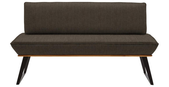 SITZBANK 140/87/64 cm  in Schwarz, Eichefarben, Hellbraun  - Hellbraun/Eichefarben, Design, Holz/Textil (140/87/64cm) - Voleo