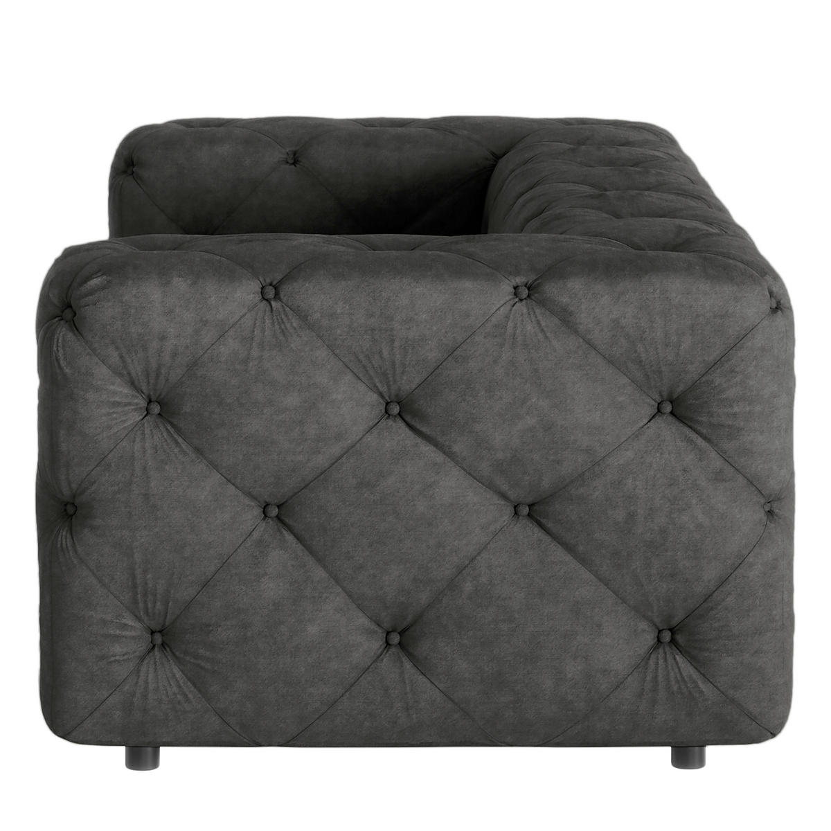 2-SITZER-SOFA Fresco in Mikrofaser Anthrazit  - Anthrazit/Schwarz, Design, Kunststoff/Textil (193/71/100cm) - P & B