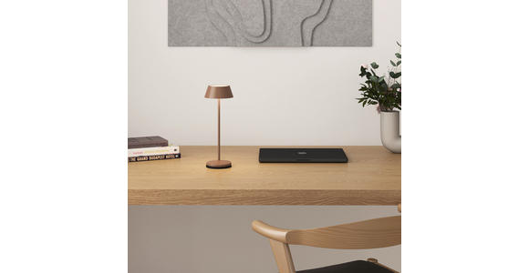 AKKU-TISCHLEUCHTE 11/30 cm  - Taupe/Schwarz, Design, Kunststoff/Metall (11/30cm) - Novel