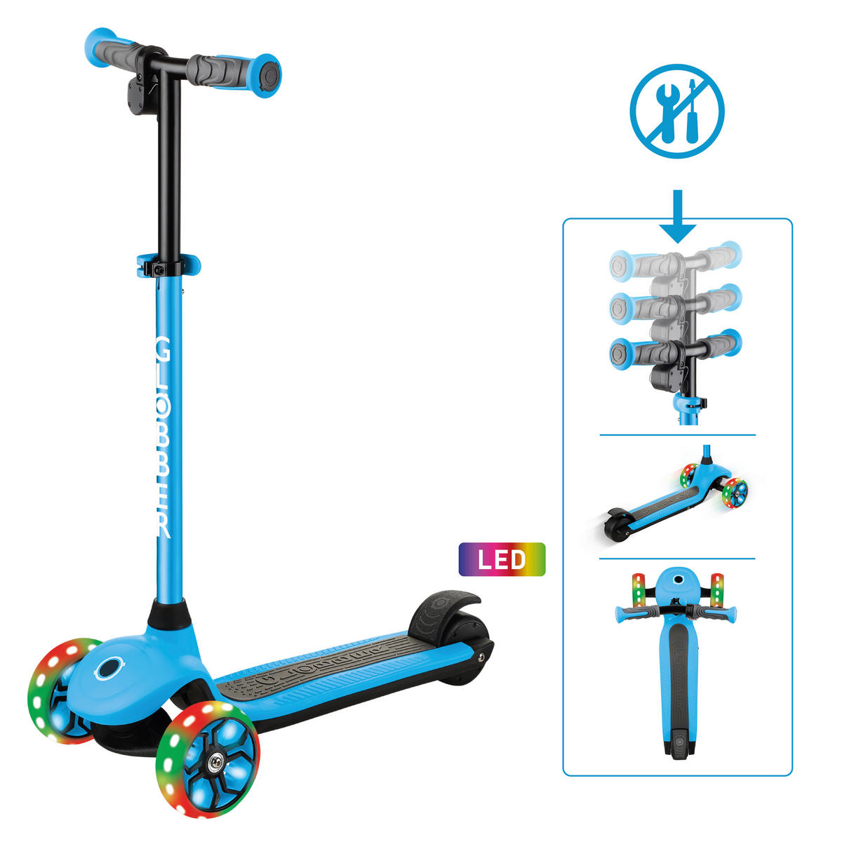 KINDER-E-SCOOTER  - Hellblau, LIFESTYLE, Kunststoff (62,0/29,0/76,0cm) - GLOBBER