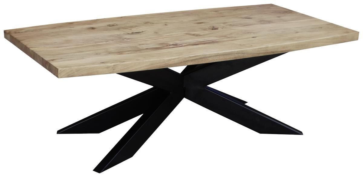 KONFERENČNÝ STOLÍK, čierna, farby akácie, drevo, kov, 130/70/45 cm - čierna/farby akácie, Design, kov/drevo (130/70/45cm)