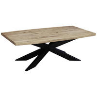 KONFERENČNÍ STOLEK, černá, barvy akácie, dřevo, kov, 130/70/45 cm - černá/barvy akácie, Design, kov/dřevo (130/70/45cm) - Novel