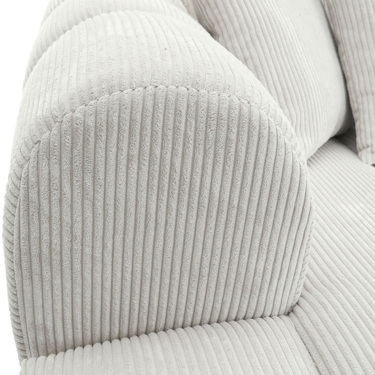 ECKSOFA Naturfarben Cord Zierkissen, Rücken echt  - Schwarz/Naturfarben, KONVENTIONELL, Kunststoff/Textil (162/313cm) - Carryhome