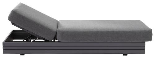 LOUNGESOFA  - Dunkelgrau/Graphitfarben, Design, Textil/Metall (198/40/74/81cm) - Zebra 