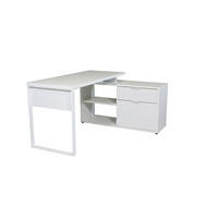 ECKSCHREIBTISCH 150/120/76 cm Weiß Kabeldurchlass, Stauraum, seitenverkehrt montierbar  - Weiß, MODERN, Holzwerkstoff/Metall (150/120/76cm) - MID.YOU