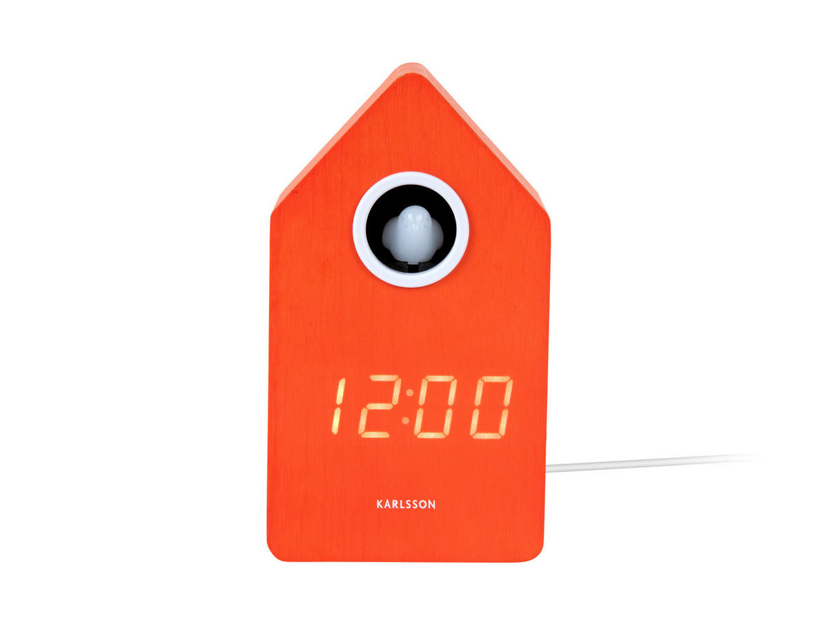 WECKER  Orange  - Orange, Basics, Holzwerkstoff (6/9/15.5cm) - Karlsson