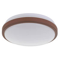 DECKENLEUCHTE  24,5/9 cm    - Weiss/Mokka, Basics, Kunststoff/Metall (24,5/9cm) - Eglo