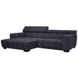 ECKSOFA in Webstoff Dunkelgrau  - Dunkelgrau/Schwarz, KONVENTIONELL, Textil/Metall (182/279cm) - Hom`in