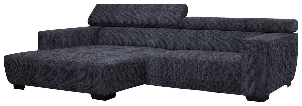 ECKSOFA in Webstoff Dunkelgrau  - Dunkelgrau/Schwarz, Konventionell, Textil/Metall (182/279cm) - Hom`in