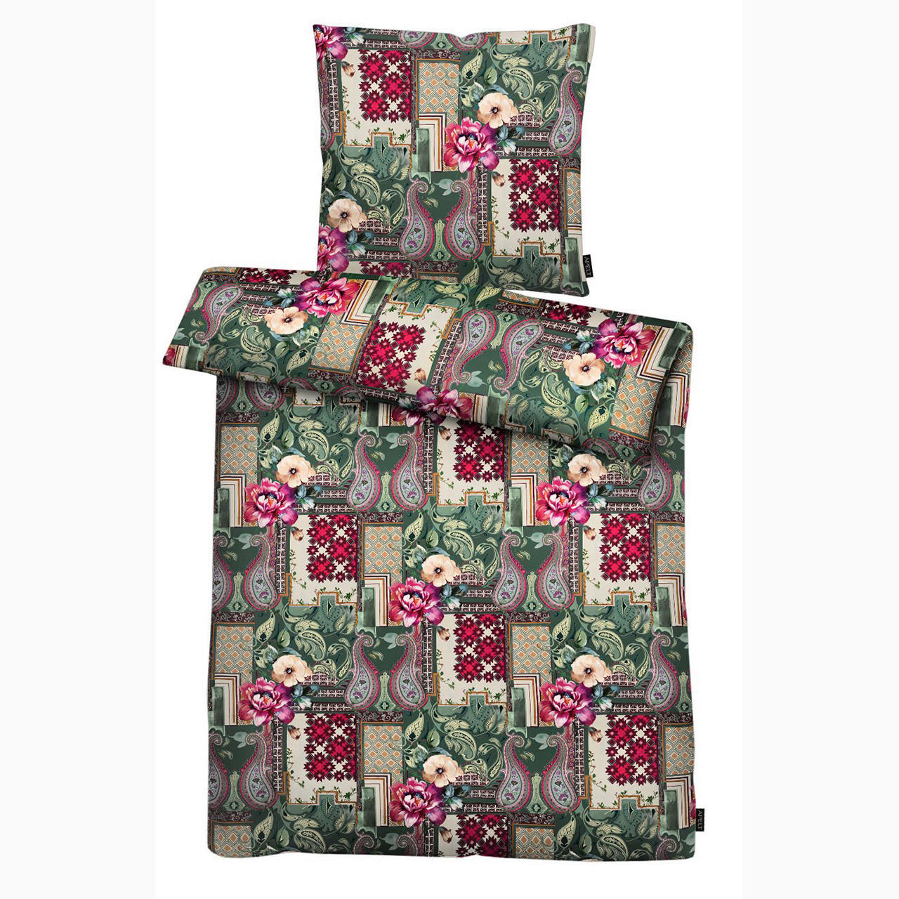 BETTWÄSCHE ISABELLA Satin 135/200 cm  - Rot/Grün, Design, Textil (135/200cm) - Apelt