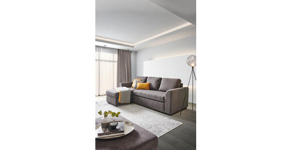 ECKSOFA  in Webstoff Dunkelgrau  155/243 cm  - Dunkelgrau/Schwarz, Design, Kunststoff/Textil (155/243cm) - Xora