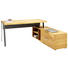 ECKSCHREIBTISCH furniert Eichefarben, Chromfarben - Chromfarben/Eichefarben, Design, Metall (188/76/150cm) ECKSCHREIBTISCH furniert Eichefarben, Chromfarben - Chromfarben/Eichefarben, Design, Metall (188/76/150cm)