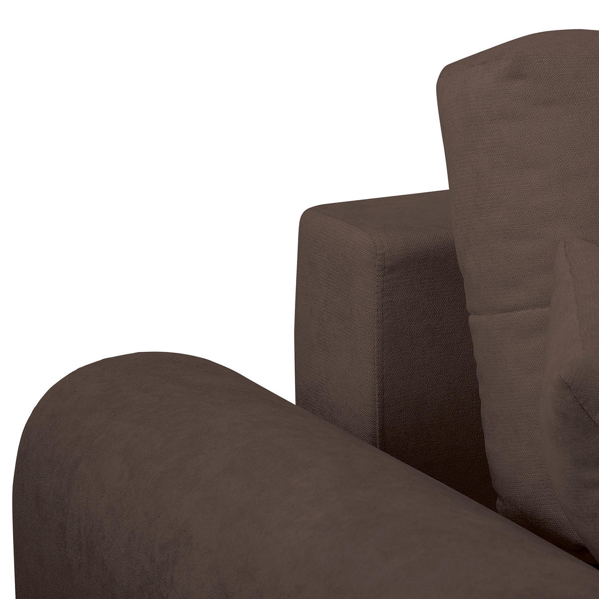 ECKSOFA in Mikrofaser Braun  - Silberfarben/Braun, Design, Textil/Metall (256/175cm) - Livetastic