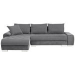 ECKSOFA Grau, Dunkelgrau Webstoff, Flachgewebe  - Dunkelgrau/Alufarben, Design, Kunststoff/Textil (198/278cm) - Carryhome