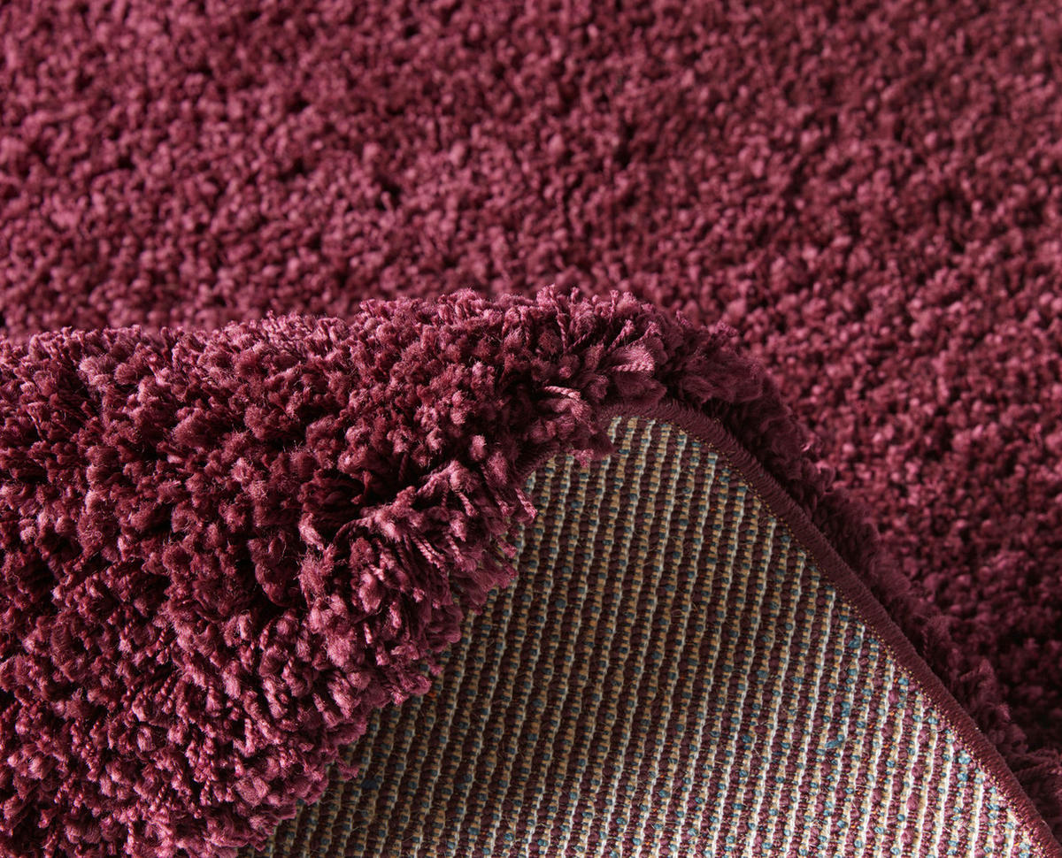 HOCHFLORTEPPICH 160 cm Bordeaux rund  - Bordeaux, Basics, Textil (160cm) - Novel