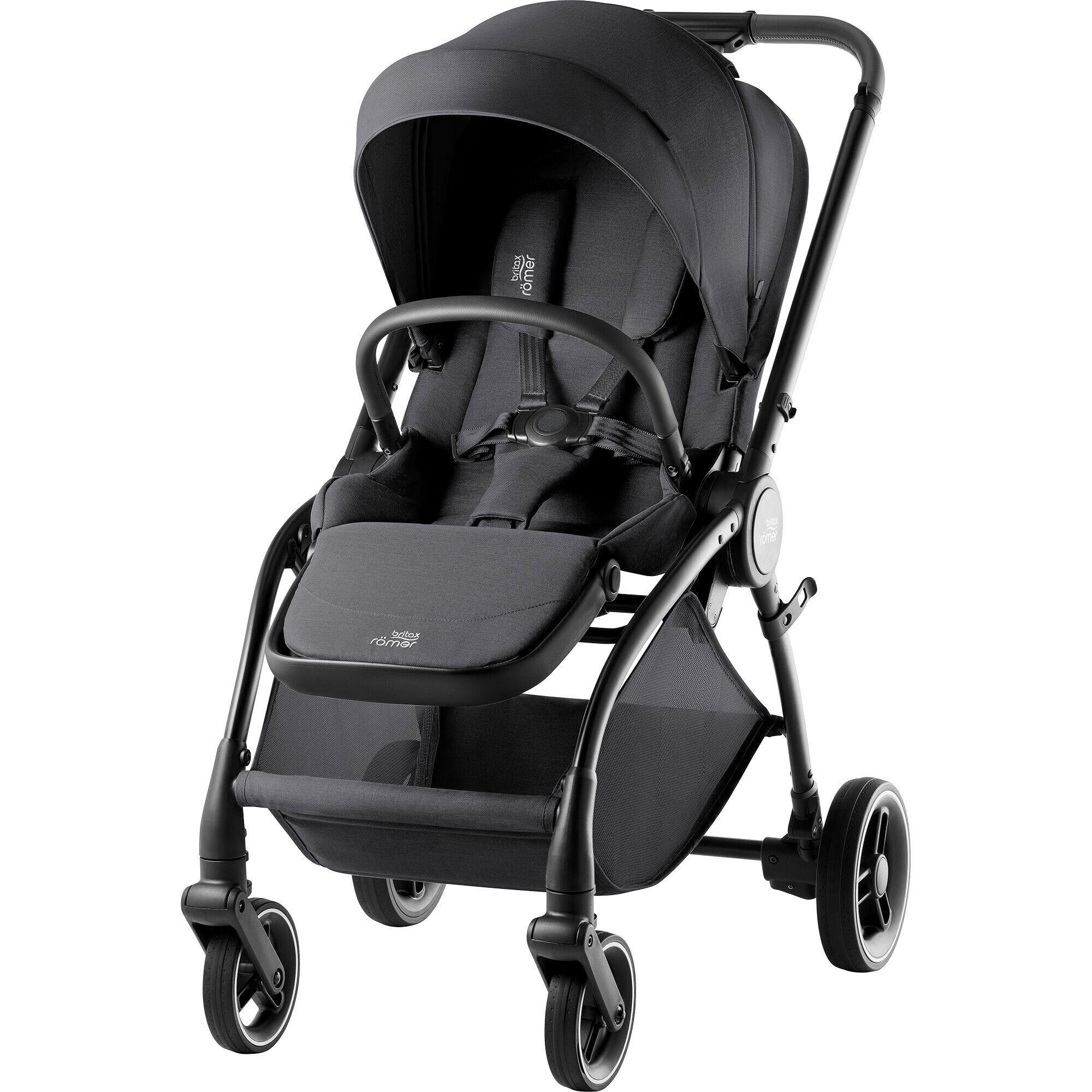 KINDERWAGENSET  Rio Set  Carbon Black  - Schwarz/Grau, Basics, Textil/Metall (55/120/93cm) - Britax Römer