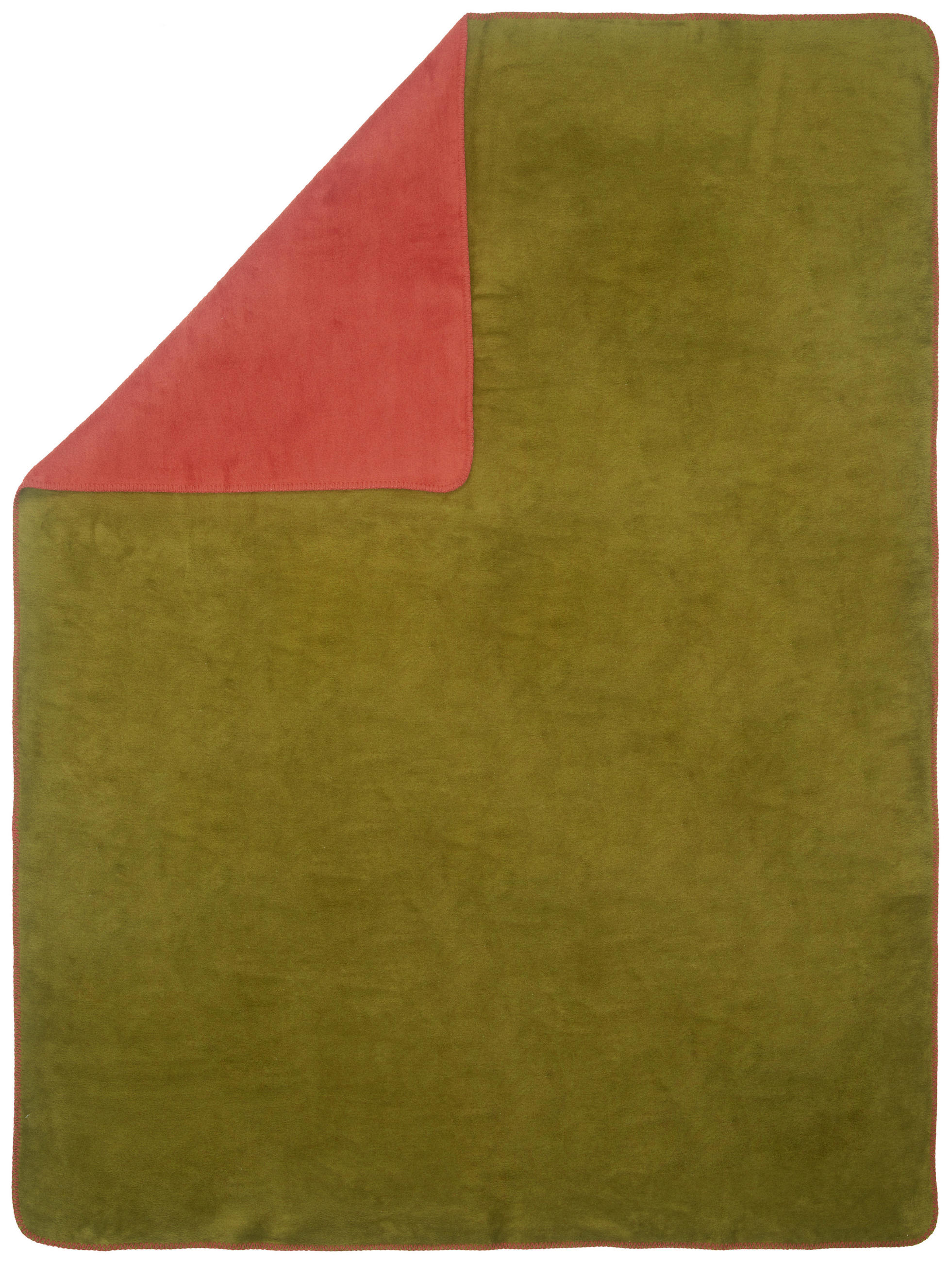 PĂTURĂ 150/200 cm  - teracotă/verde închis, Basics, textil (150/200cm) - Novel