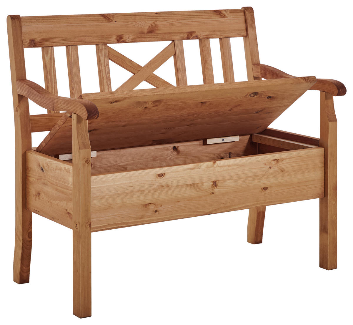 SITZBANK 105/93/58 cm Laugenfarbig Kiefer massiv  - Laugenfarbig, ROMANTIK / LANDHAUS, Holz (105/93/58cm) - Boxxx