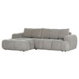 ECKSOFA in Flachgewebe Greige  - Greige/Schwarz, KONVENTIONELL, Kunststoff/Textil (174/274cm) - Carryhome
