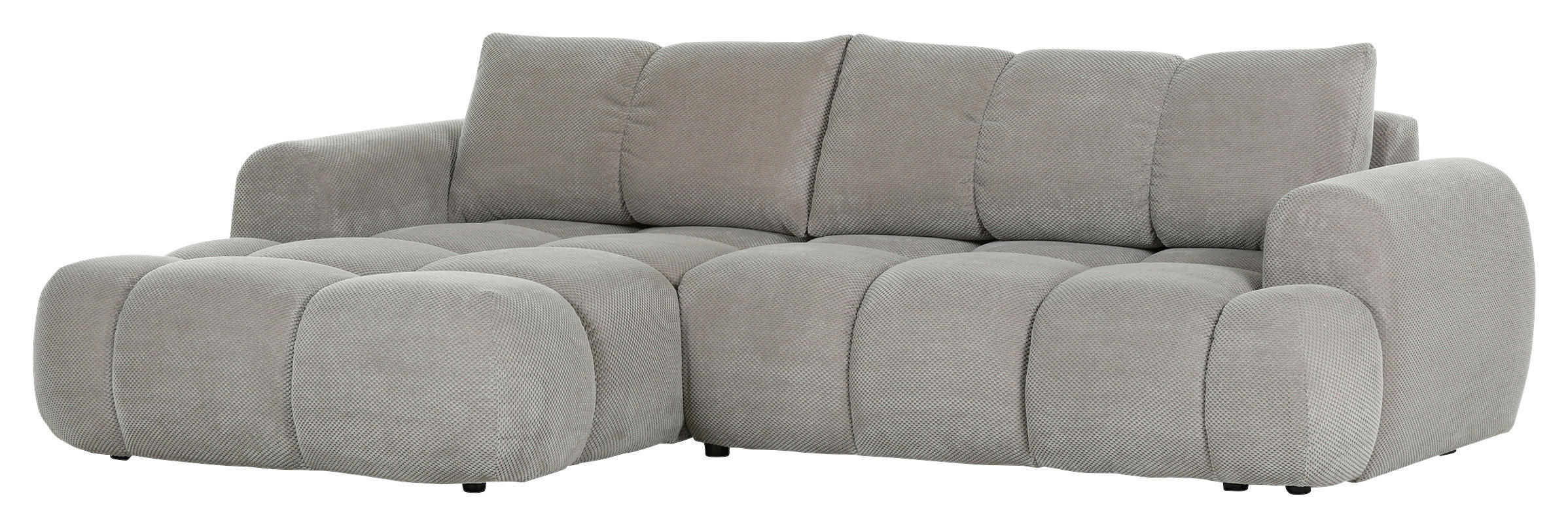 ECKSOFA in Flachgewebe Greige  - Greige/Schwarz, KONVENTIONELL, Kunststoff/Textil (174/274cm) - Carryhome