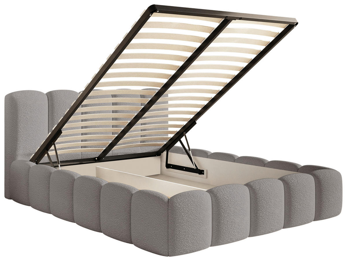 POLSTERBETT Lattenrost, Bettkasten Grau 180/200 cm  - Grau, MODERN, Holz/Textil (180/200cm) - Livetastic
