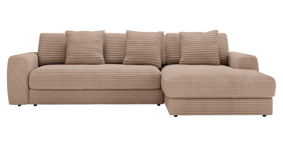 ECKSOFA in Cord Hellbraun 302/182 cm - Hellbraun/Schwarz, MODERN, Kunststoff/Textil (302/182cm) - Carryhome