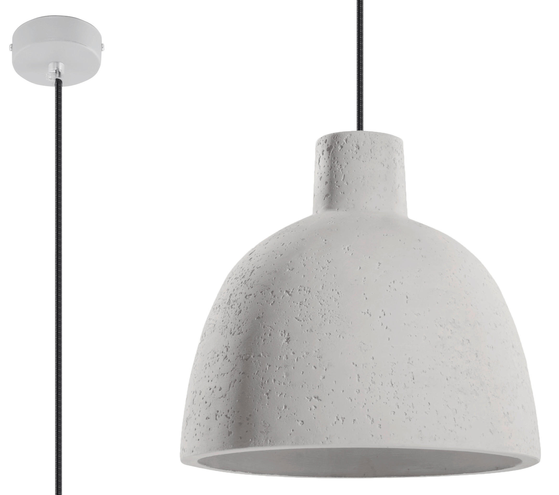 HÄNGELEUCHTE Damaso 28/28/128 cm   - Hellgrau, KONVENTIONELL, Stein (28/28/128cm)